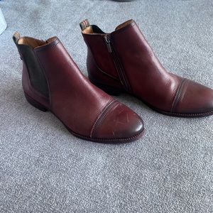 Pikolinos Burgundy Side Zip Ankle Boots Sz 39